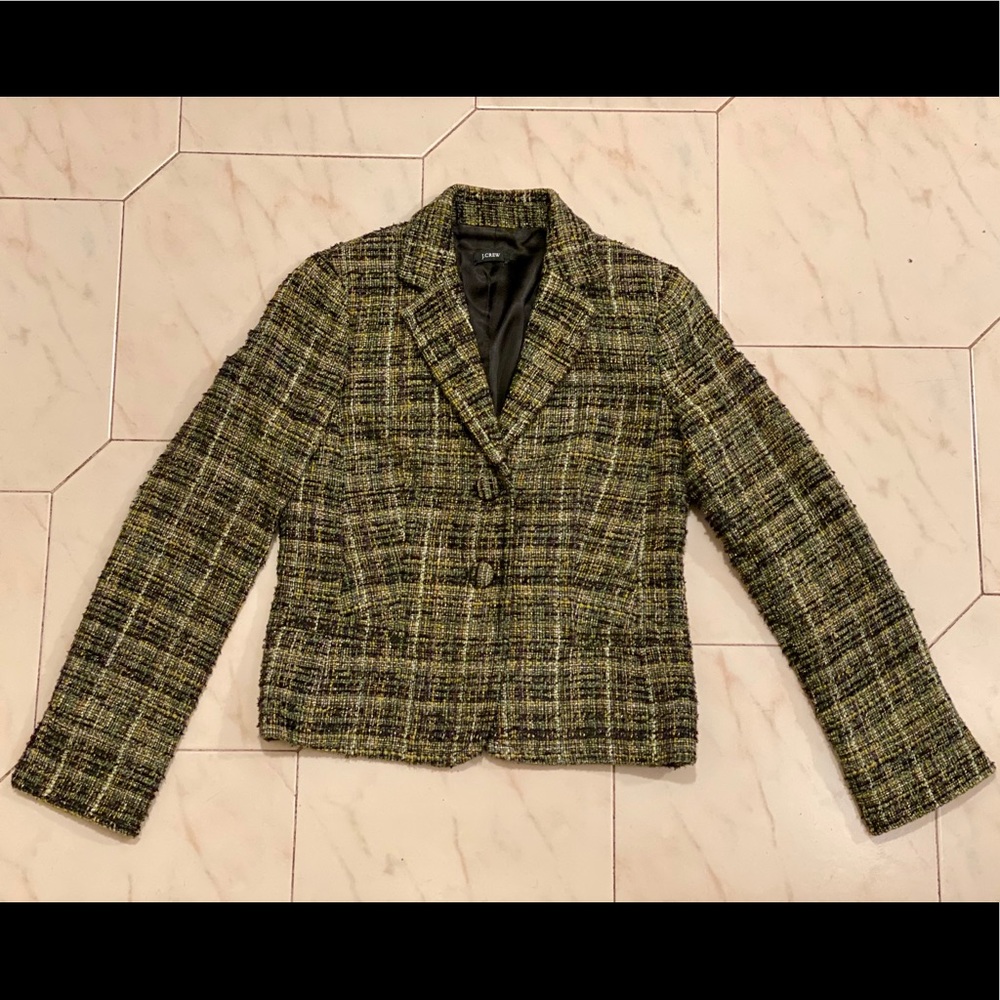 J.Crew Tweed Blazer Jacket, green